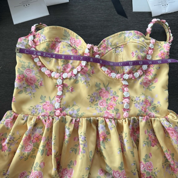 Sugar Thrillz | Dolls Kill Yellow Floral Princess Party Mini Dress - Picture 11 of 12